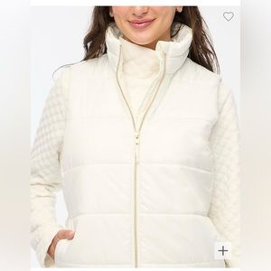 J Crew White Puffer Vest, XL NWT